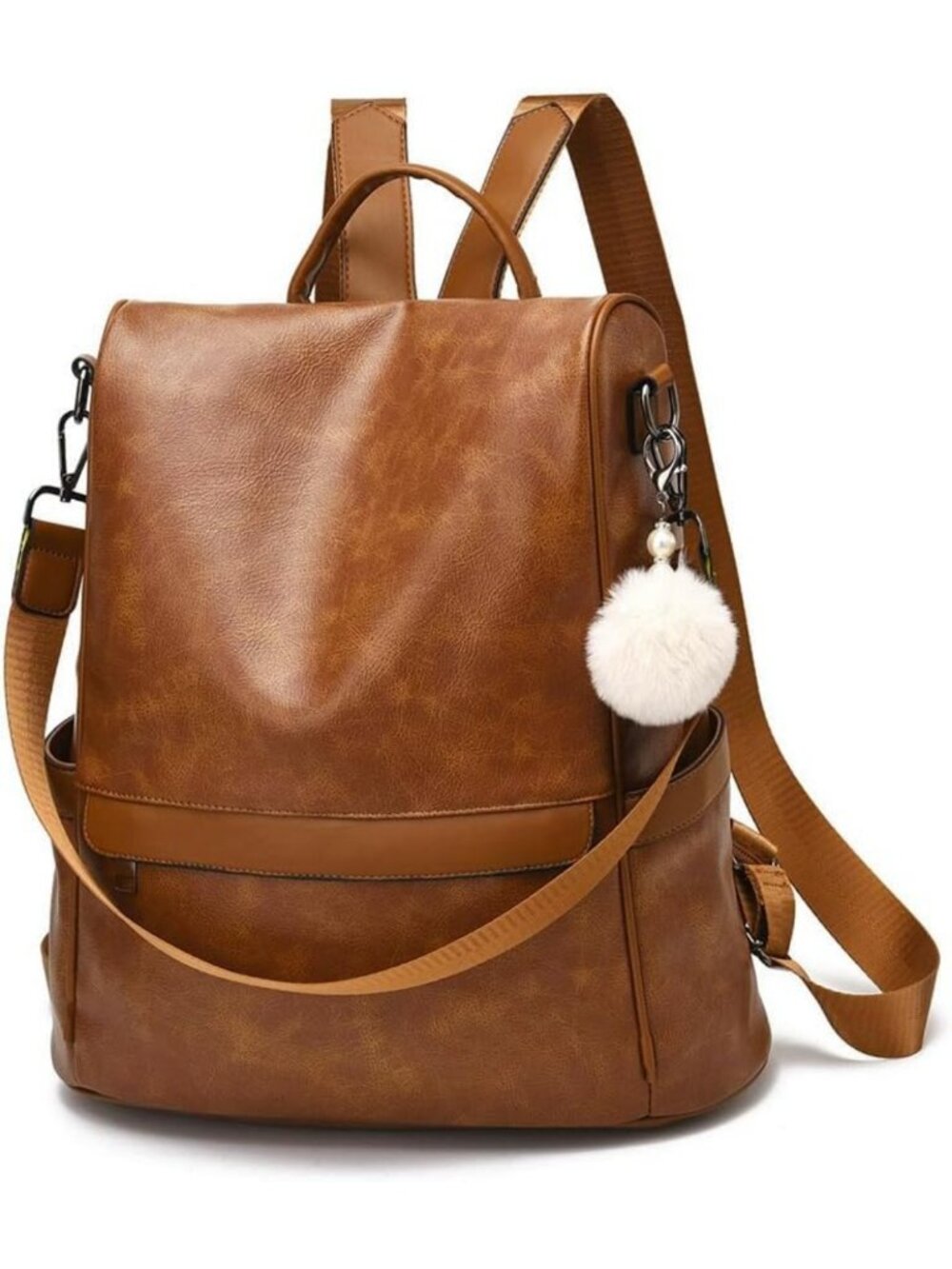 Stylish Anti-Theft PU Leather Backpack Purse - Casual Shoulder Bag for Women